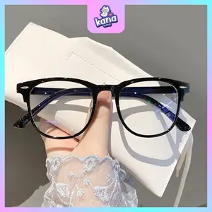 KA39 - Kacamata Transparan Anti Radiasi Wanita Kacamata Korea Fashion Retro T KANA