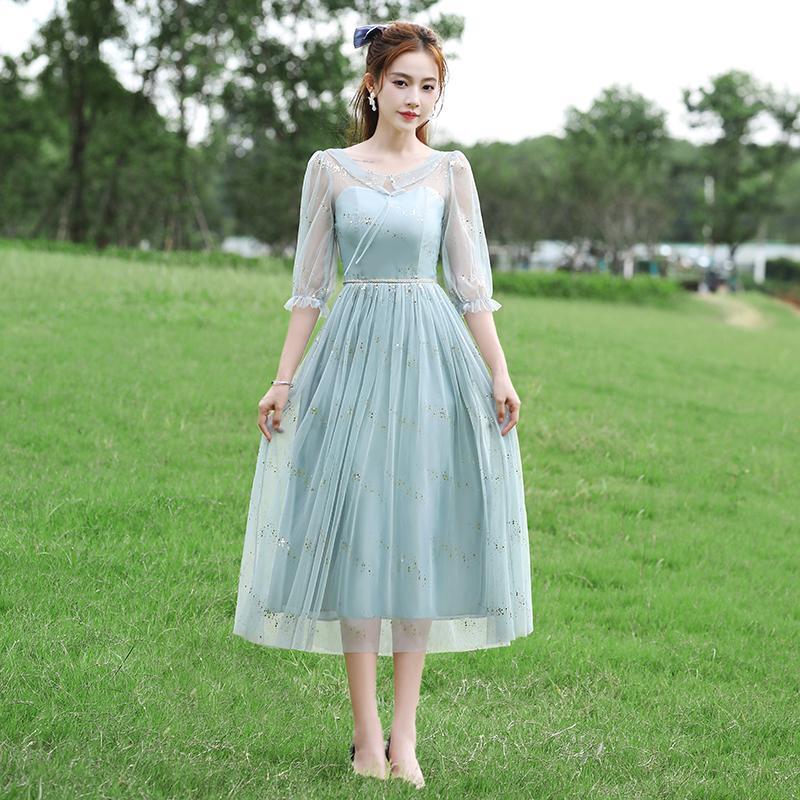 Product Introduction of Bridesmaid Dress Dress Women's New Niche High-Grade Wedding Sisters Group Dress Slim 8