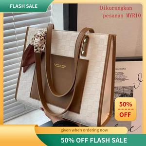 Beg Tote Elegan Fesyen, Kapasiti Besar, Serba guna, Beg Ketiak, Beg Tangan Niche, Beg Bahu, Sesuai untuk Musim Bunga / Musim Panas 2024 Ketibaan Baru Bags Totebag Wanita kalsom sling  bag  women beg  grab beg  grab Korean Fashion Handbag Wanita nak  beli