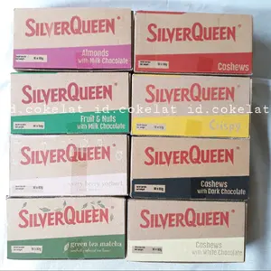 1 BOX Silverqueen 52gr Coklat Besar - Varian Rasa Mede/Cashew, Almond, Fruit, Dark, Green, verybery yoghurt, Snacks, White, Cokelat, Food