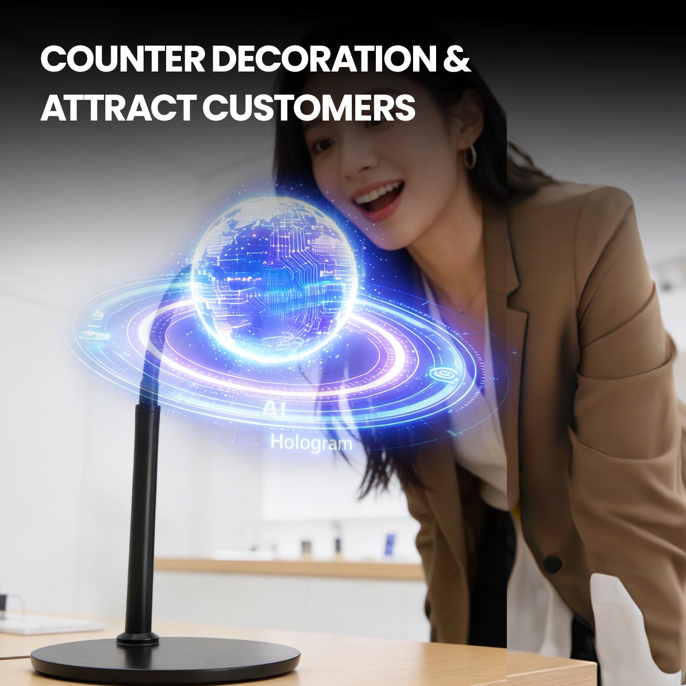 New 3d hologram fan projector halloween christmas hologram Desk display custom logo products  transparent led display - Image 4