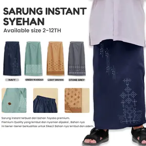 Sarung Instan Anak Laki Laki Syehan Usia 1-12 Tahun Praktis Motif Songket Sablon Premium By Vitto Kidswear