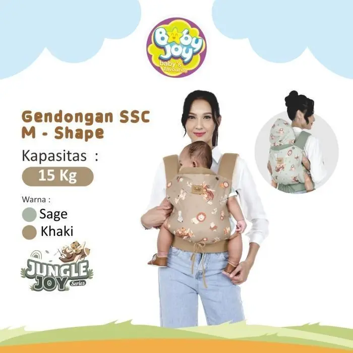 Baby Joy Gendongan Bayi SSC M-Shape Jungle Joy Series -  BJG 3073 soft polyester random warna