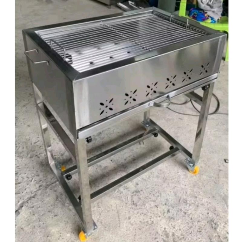  Bếp than nướng BBQ inox 100% bánh xe cao cấp 40*60*70cm 