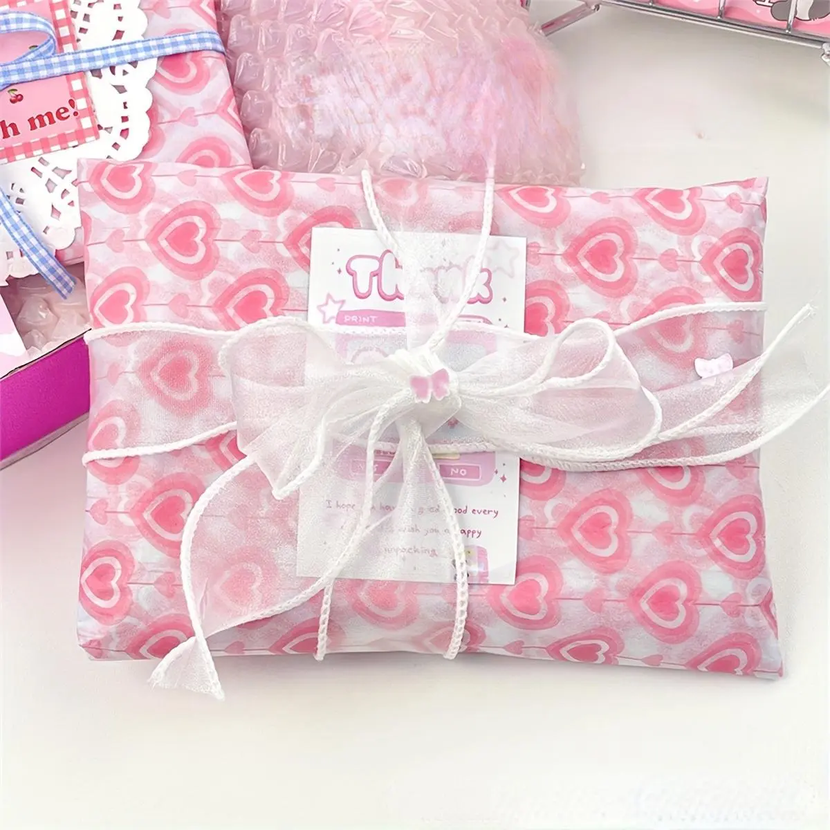Heart Pattern Gift Wrapping Paper, 10pcs/set Multi-purpose Decorative Paper, Gift Wrapping Supplies for Home Office, Party & Holiday Supplies