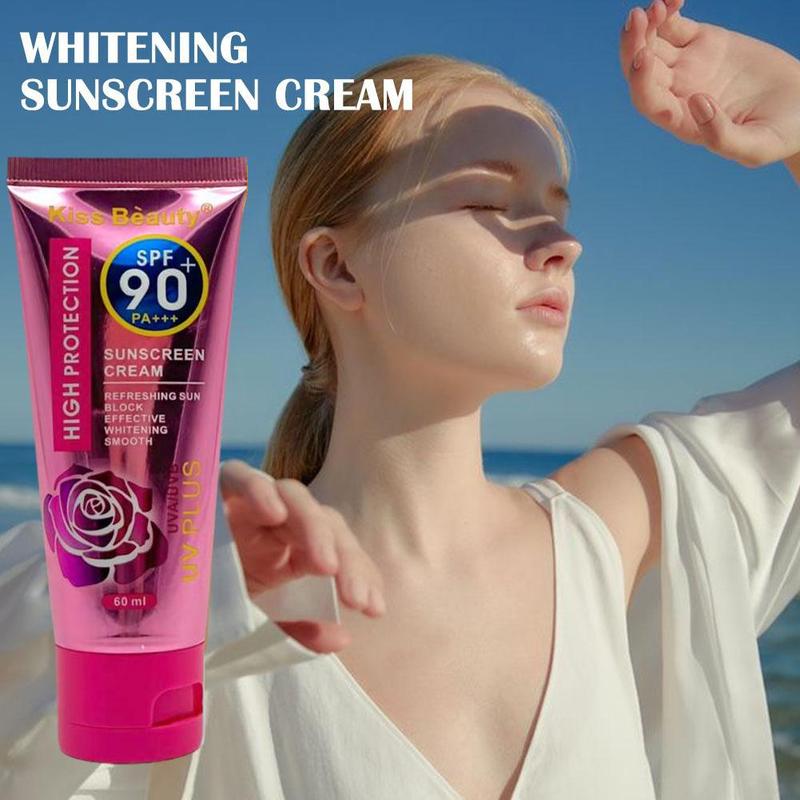 Product Introduction of Kiss Beauty Skin Care Facial Sunscreen Cream SPF 90+ Sunblock Lotion 60ml 30