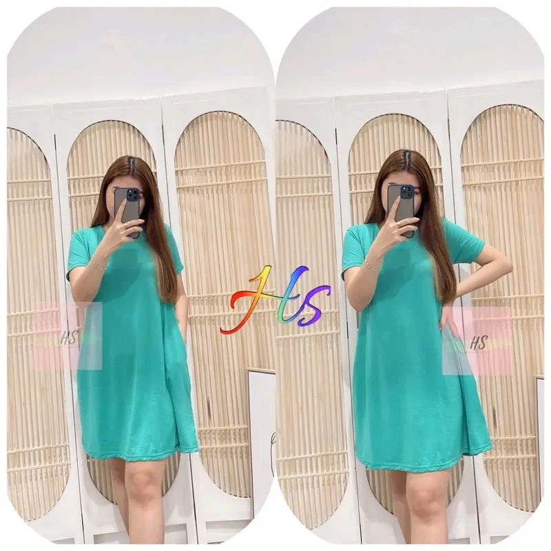 DRESS POCKET polos pj90cm Kantong Casual Nyaman Santai perempuan 4