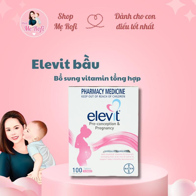 Elevit Thực Phẩm Bổ Sung Các Vitamin cho mẹ bầu hộp 100v - Mẹ Rofi Men Vi Sinh