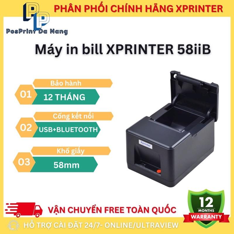 [IN BLUETOOTH] Máy in bill tính tiền Xprinter 58iiB khổ 58mm kết nối điện thoại cổng Bluetooth, máy in bill chính hãng 2