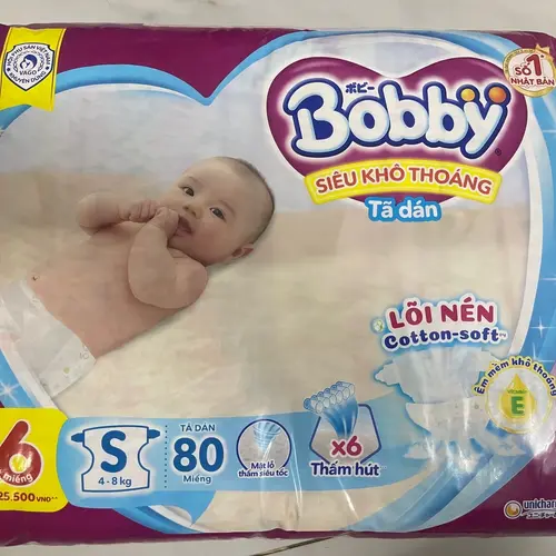 Tã dán bobby gạo non s80+6, dán m 76+6 Em bé Trẻ sơ sinh Cho Bé Voi