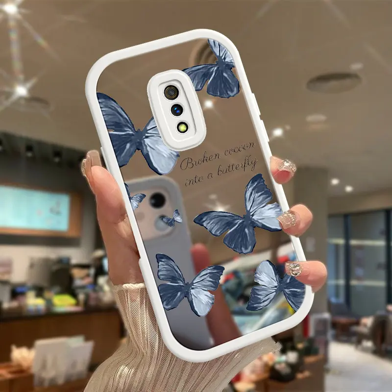 Bướm xanh biển phong cách đơn giản cho REALMEX,OPPO K3, với gương trang điểm tiên tiến, thời trang sáng tạo, ốp điện thoại giá trị cao