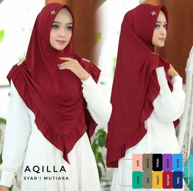 Aqila Syari Mutiara Khimar JilbabFashion JilbabMurah JilbabStyle 4