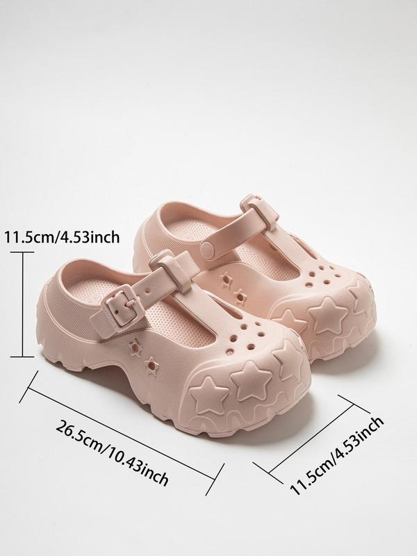 Women's Cute Star Design Platform Clogs, Casual Comfortable Home Slippers, Thick Sole Non-slip Slippers for Indoor & Outdoor Wear, Girl 1