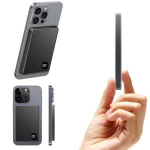 5000mAh 磁気モバイルバッテリー、iPhone 16/15/14/13/12対応のUSB充電器、電話アクセサリー、電子機器用ワイヤレス充電バンク