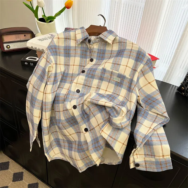 Áo Sơ Mi Kẻ Sọc, Dành Cho Nam Và Nữ, Dáng Rộng Vừa Vặn, Tay Áo Dài, Thương Hiệu Thời Trang Ruan Shuai, Phong Cách Đường Phố Cổ Điển Mùa Xuân Và Mùa Thu, Áo Khoác dễ phối đồ Thích Hợp Cho Các Cặp Đôi