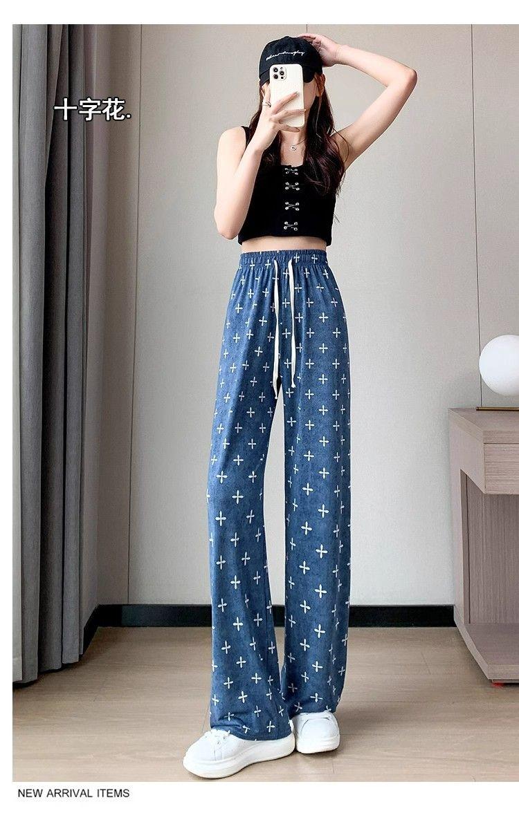 Product Introduction of Quần Jean Ống Rộng, Chất Liệu Lụa Ngầu Dành Cho Nữ, In Hoa Sang Trọng, Cạp Cao, Quần Áo Liền Quần Thường Ngày Dáng Rộng Vừa Vặn, Phiên Bản Mỏng Vừa Vặn, Bó Sát, Quần Denim Ống Đứng, Mùa Hè 2024 20