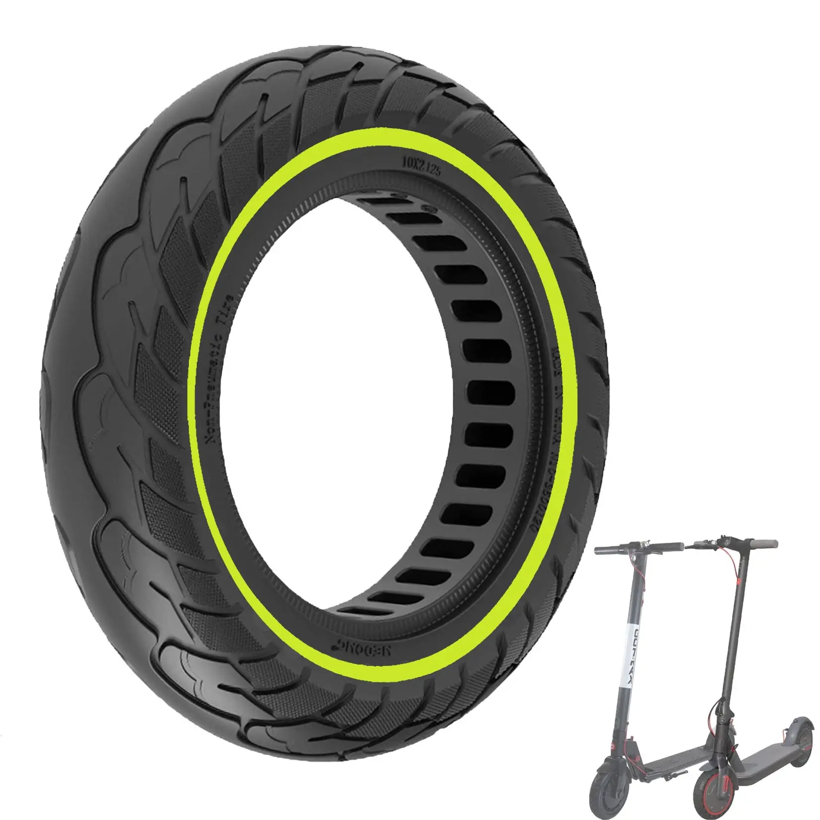 10 Inch Solid Rubber Tire, 1 Count 50/75-6.1 Tubeless Tyre for Gotrax G4/xr/v2 Electric Scooter, Puncture-proof Wheel Replacement