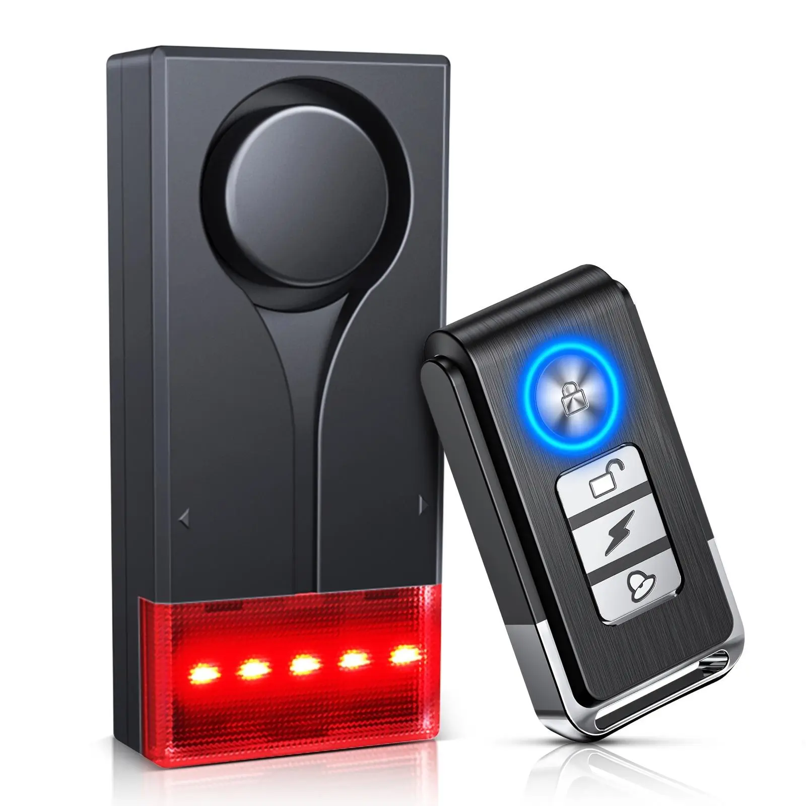 Car Anti-theft Vibration Alarm, 1 Set Wireless Remote Vibration Sensor Car Alarm, Vehicle Security Alarm System, Automotive Warning Interior Safety Red Light