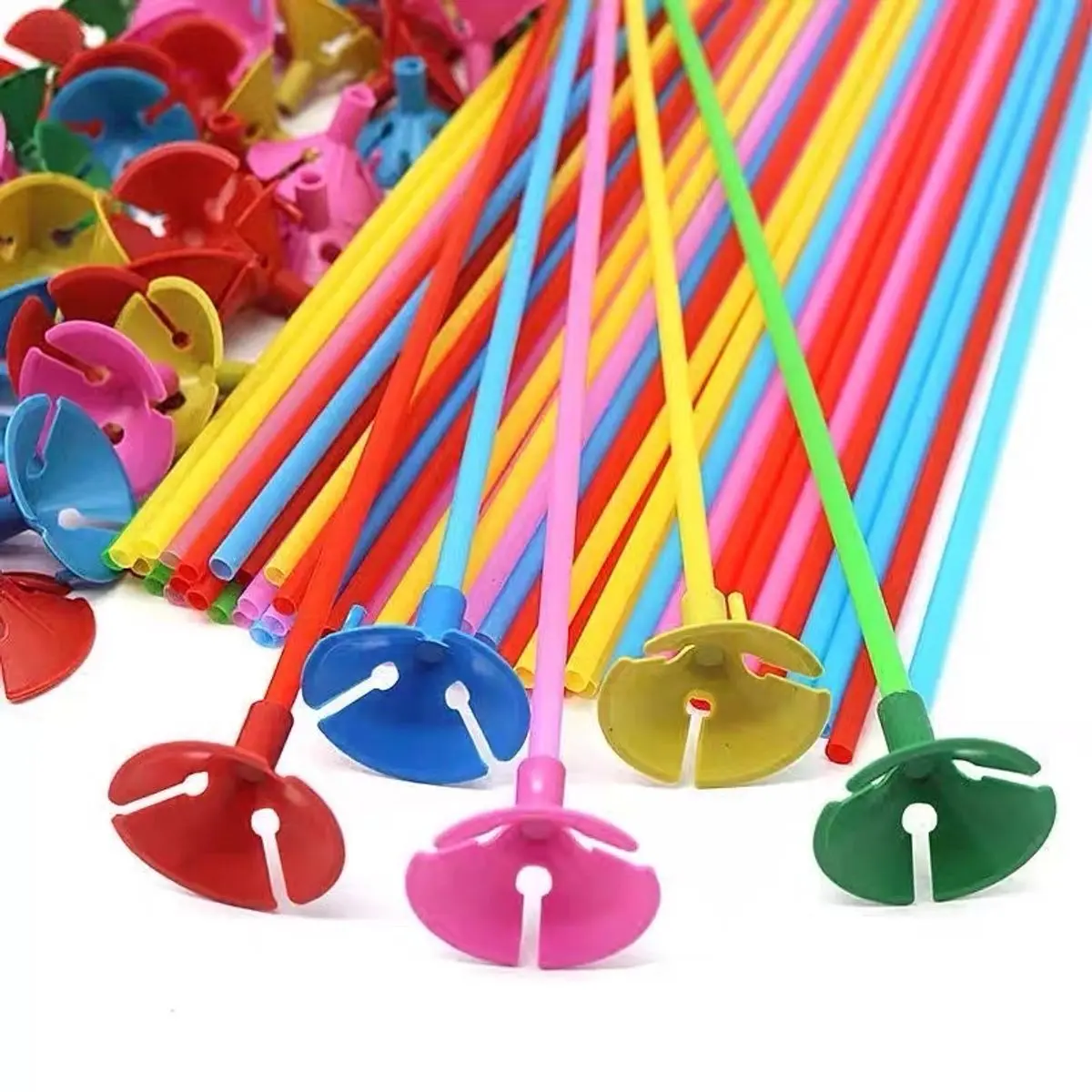 Sỉ 100 que cắm bóng bay nhiều màu dài 30/ 40cm, set que gài bóng bay cao su trang trí decor sự kiện ,tiệc mùa hè