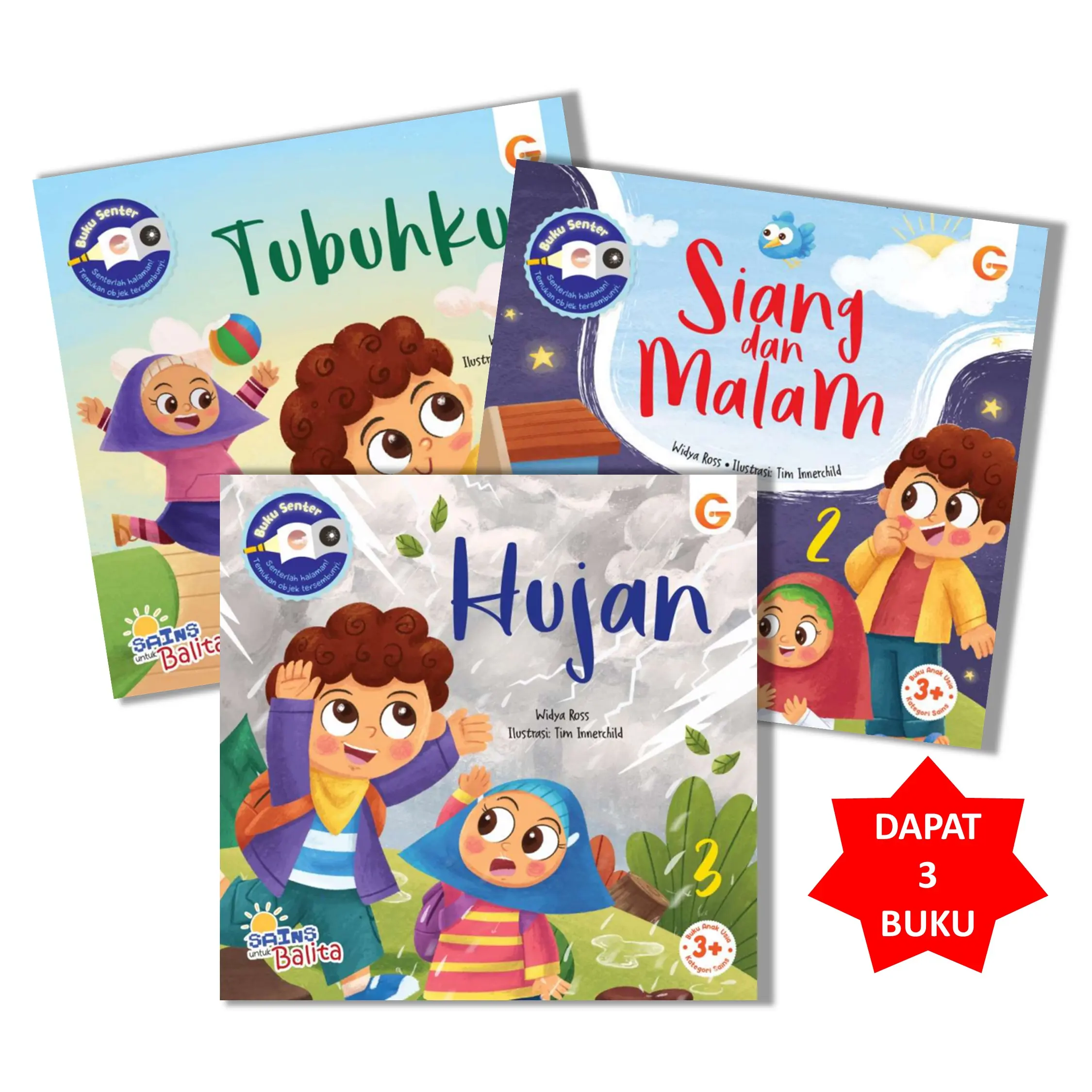Buku Anak Seri Sains Untuk Balita 1 Set (3 Buku) Gema Insani