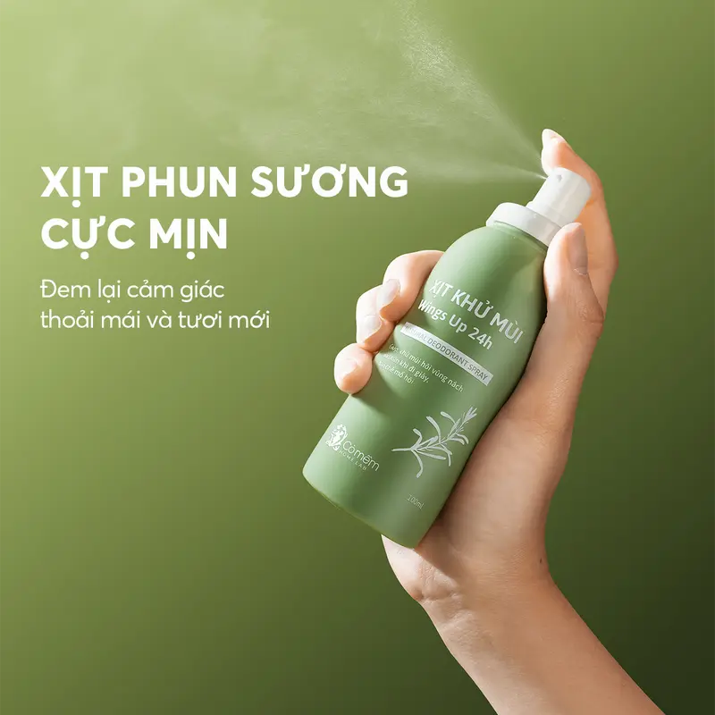 Combo Siêu Khô Thoáng - Xịt Wingsup 100ml & Bột Khử Mùi Wings Up 25gr - Khử Mùi Hôi Nách Hôi Chân Mùi Cơ Thể - Giảm Tiết Mồ Hôi Cỏ Mềm 2