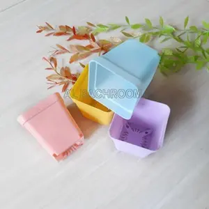 1 PCS POT KOTAK VAS BUNGA HIAS PLASTIK LUBANG TANAMAN HIDROPONIK P014