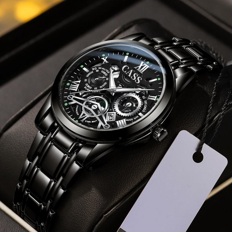Product Introduction of JAM TANGAN PRIA IMPORT 2024 NEW CASS MEN'S WATCH FASHION HOLLOW BUSINESS WATCH TREN WATERPROOF NIGHT LIGHT LUMINOUS QUARTZ QUARTZ SEGOOD WATCHES 3