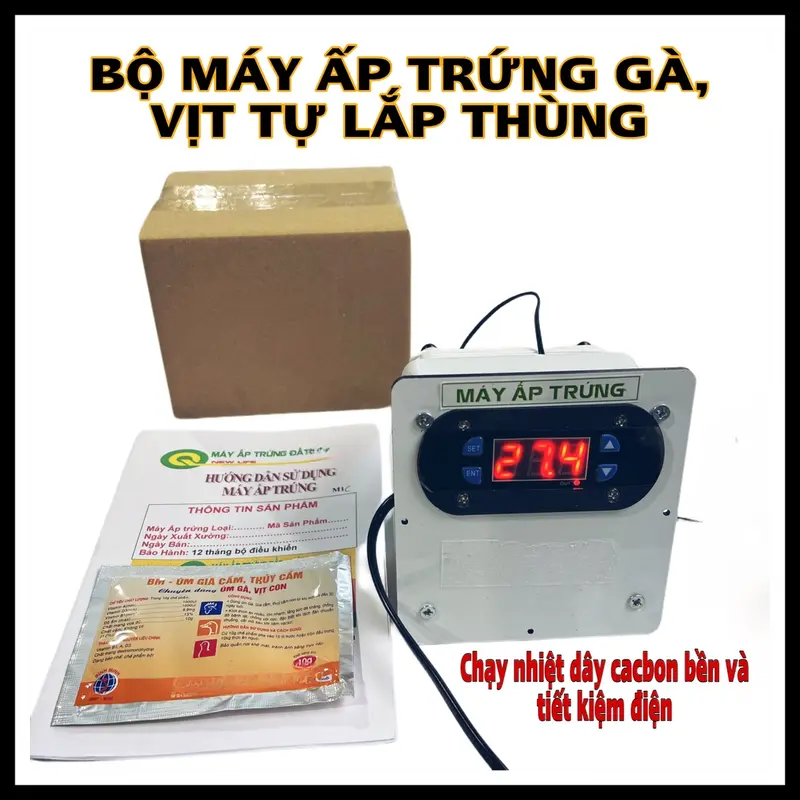 Máy ấp trứng gà tự động nhiệt độ thông minh chạy nhiệt cacbon 0