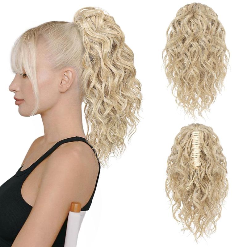 Ponytail Extension, 12-inch Short Claw Ponytail Extension Wavy - TikTok ...