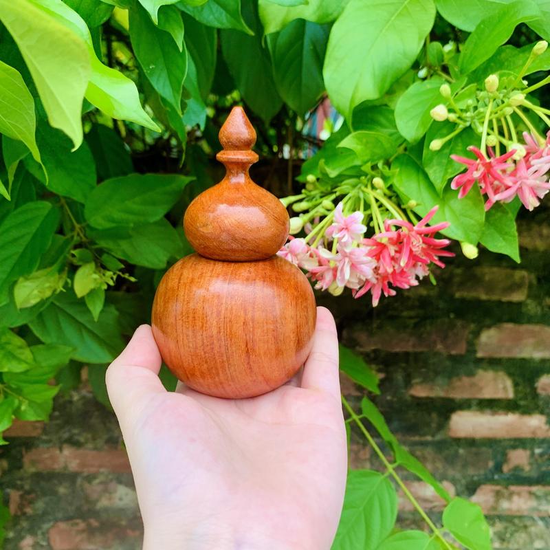 Lọ đựng tăm hồ lô chất liệu gỗ hương cao cấp Bình 0