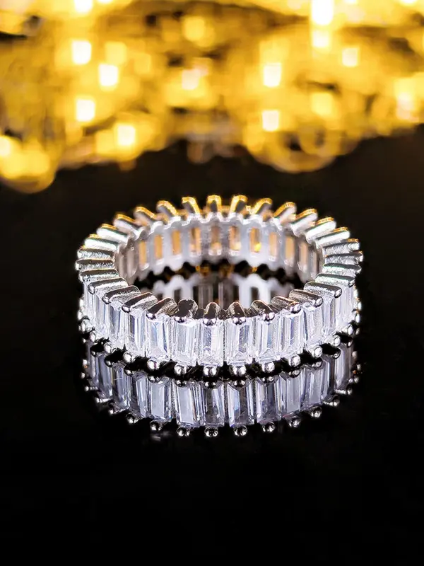 Elegant Rhinestone Decorated Ring, Fashion Accessories for Women & Girls, Trendy All-match & Exquisite Jewelry for Birthday Gift 0