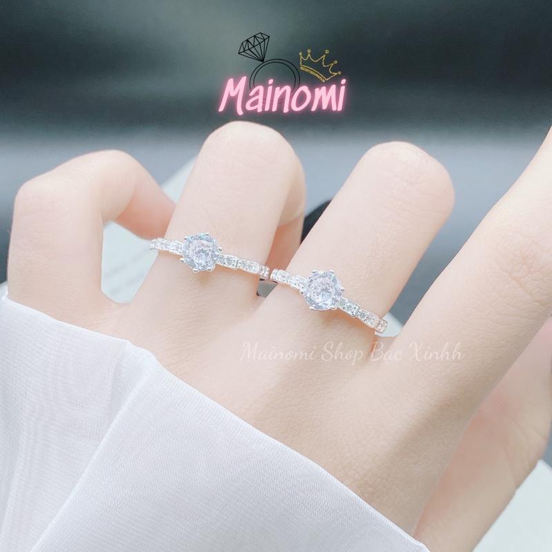 Nhẫn Bạc đốt trúc đá cao mới sang xịn lấp lánh