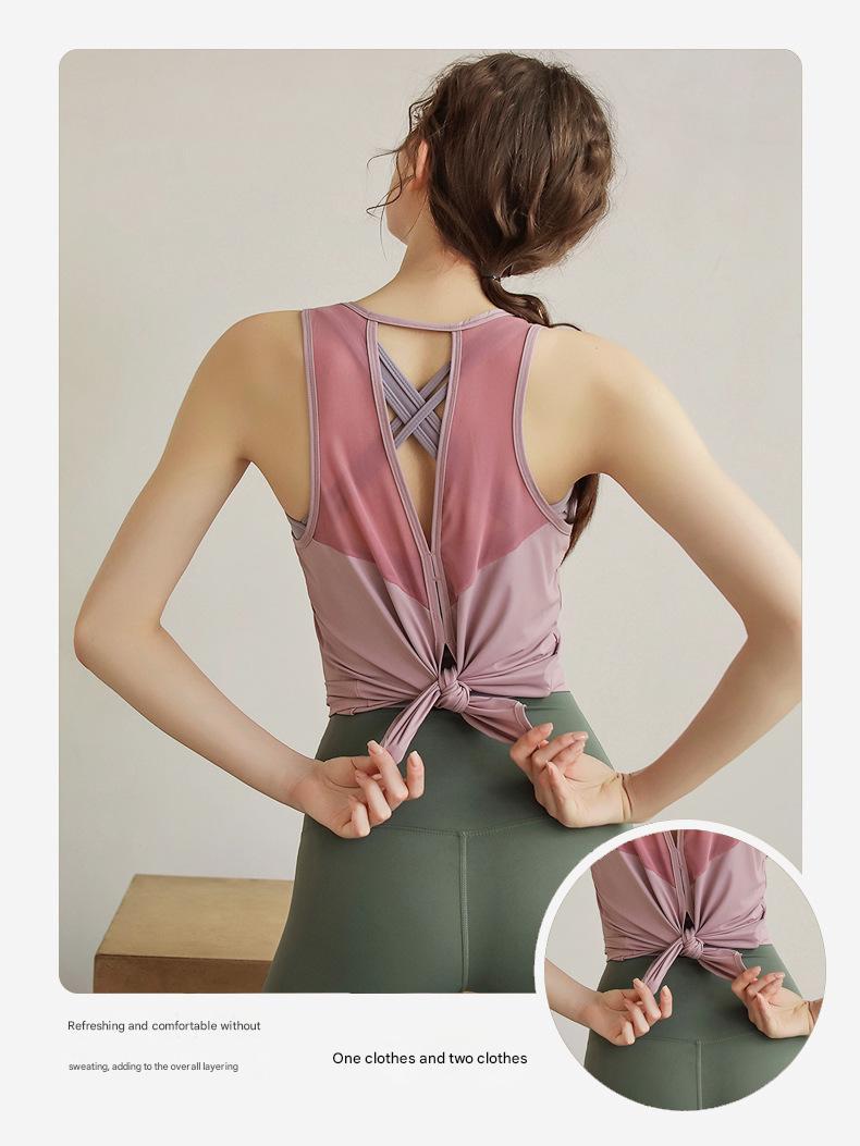 Product Introduction of Áo Ngực Thể Thao Dáng Rộng Và Áo Ba Lỗ Tập Yoga, Dành Cho Nữ, SHQX, Thiết Kế Hở Lưng Thoáng Khí, Thích Hợp Tập Gym Và Chạy Bộ 3