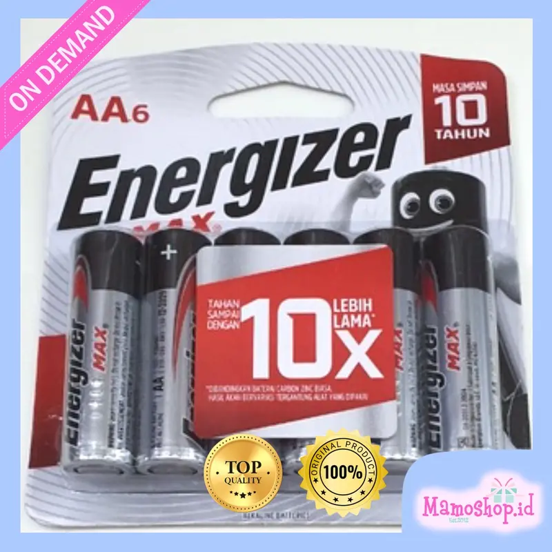 Baterai Battery Batere Energizer Max AA A2 AAA A3 isi 6 pcs AA6 Long Lasting 0