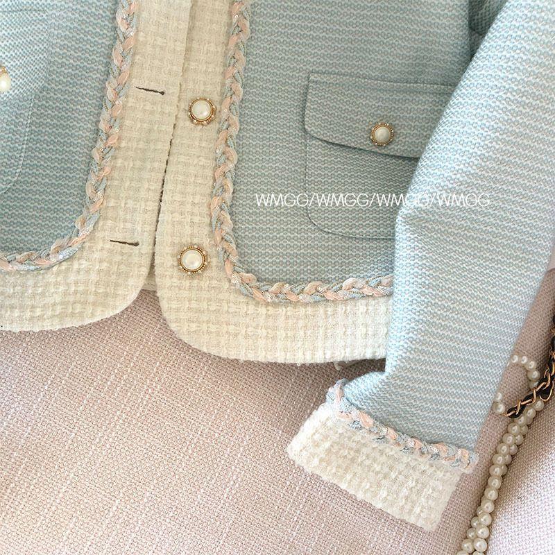 Product Introduction of Áo Khoác Dài Tay, Màu Xanh Dương, Dành Cho Nữ, Thích Hợp Cho Mùa Xuân Và Mùa Thu, Thiết Kế Đẹp, Phong Cách Cổ Điển Độc Đáo Màu Tương Phản, Cổ Polo, Thời Trang, Thanh Lịch, Áo Dễ Phối Đồ Top Jacket Women 8