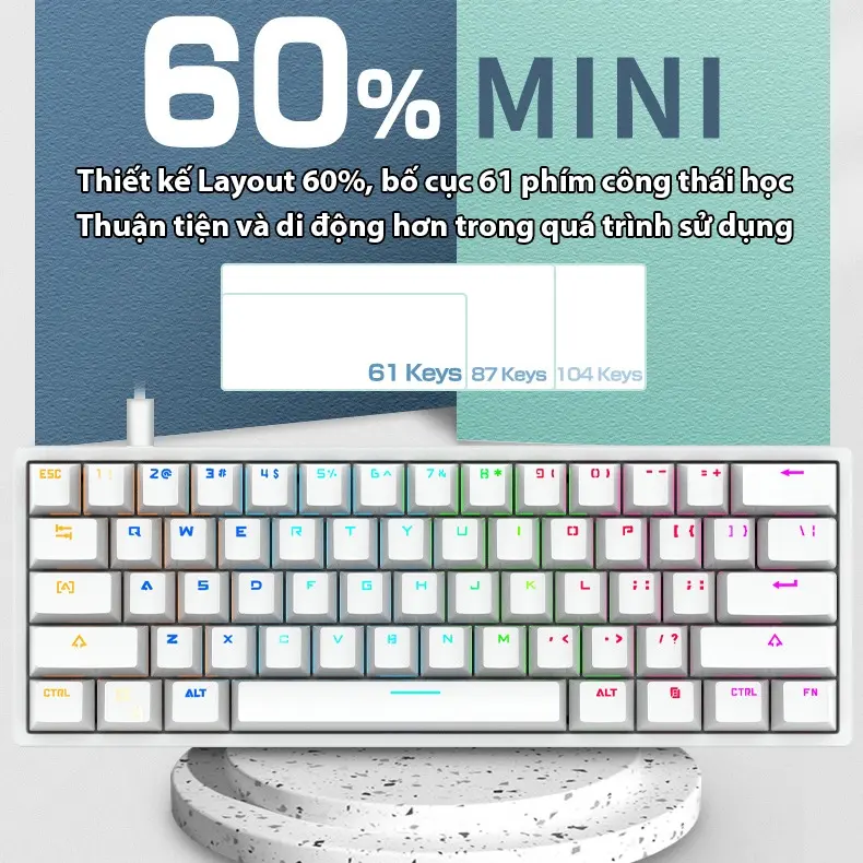 Bàn phím cơ Coputa bàn phím máy tính gaming laptop mini full LED 61 phím có dây K620 | BigBuy360 - bigbuy360.vn Bàn phím cơ Coputa bàn phím máy tính gaming laptop mini full LED 61 phím có dây K620 | BigBuy360 - bigbuy360.vn