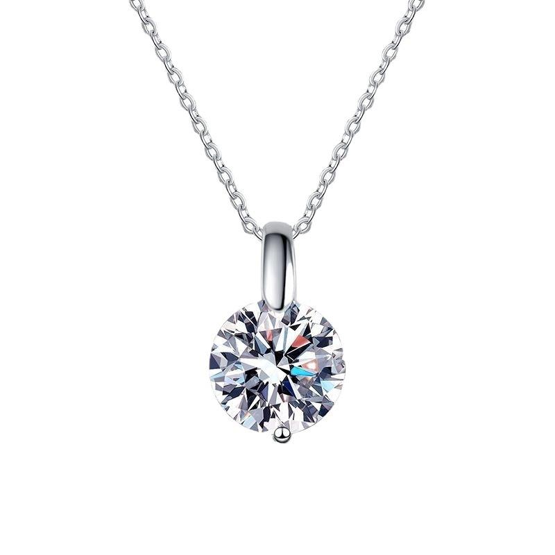 XL77  S925 Sterling Silver Pendant Clavicle Chain Diamond Necklace Classic Simple 1 Karat D Color Moissanite Items ဘယက်  ဆွဲကြိုး925 jew erly tsavorite moissanite fine  jewelry promise  ring diamond  ring promise  ring atta  jewelry silver  925 5