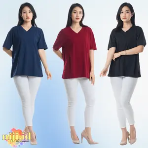 Atasan V-Neck Jumbo Xxl Pendek /Kaos Polos Basic Vneck Pendek / T-Shirt / Atasan Pakaian Wanita Fit Kaos Soft Spandex Atasan V-Neck Jumbo Xxl Pendek /Kaos Polos Basic Vneck Pendek / T-Shirt / Atasan Pakaian Wanita Fit Kaos Soft Spandex