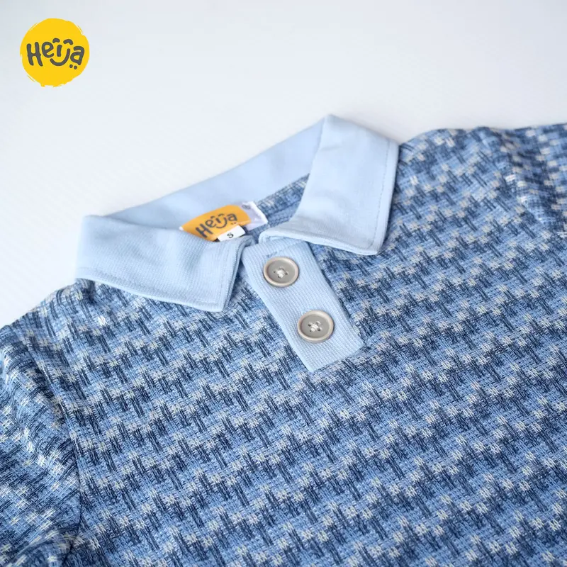 TETRIS SHIRT | POLO SHIRT ANAK motif Rajut - Kaos Polo Knit Kerah Anak Warna Polos Unisex Couple Pria Ayah | HEIJA 6