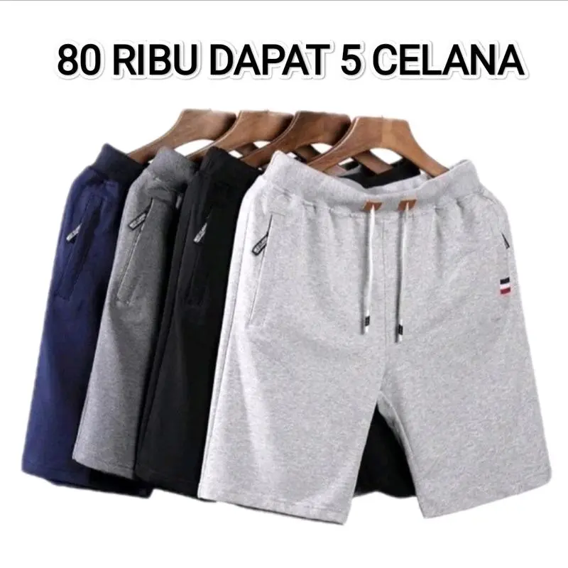 Baby Terry 80rb Dapat 5 Celana Pendek Sport Zipper Fleece Pakaian