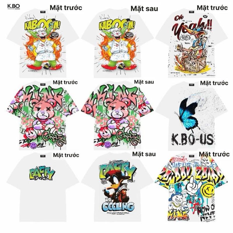 Áo Thun Nam Nữ x K.BO Unisex In Lụa Cực Chất - Áo Phông From Rộng Top Menswear Cổ Tròn Màu Trắng đa dạng đẹp trai