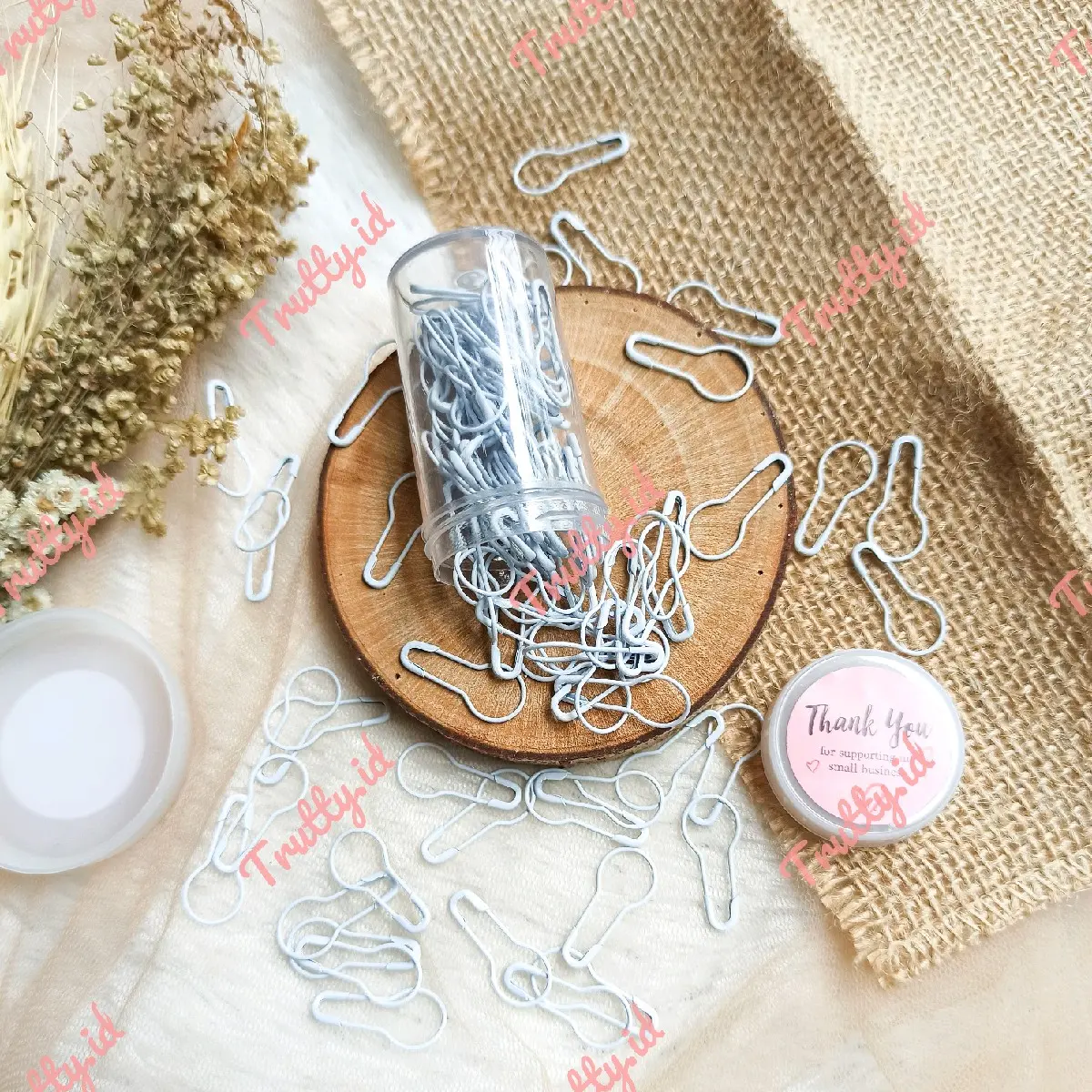 Peniti Bohlam PUTIH / Safety Pins / Peniti Labu / Peniti Terong / Peniti Anti Nyangkut Jilbab