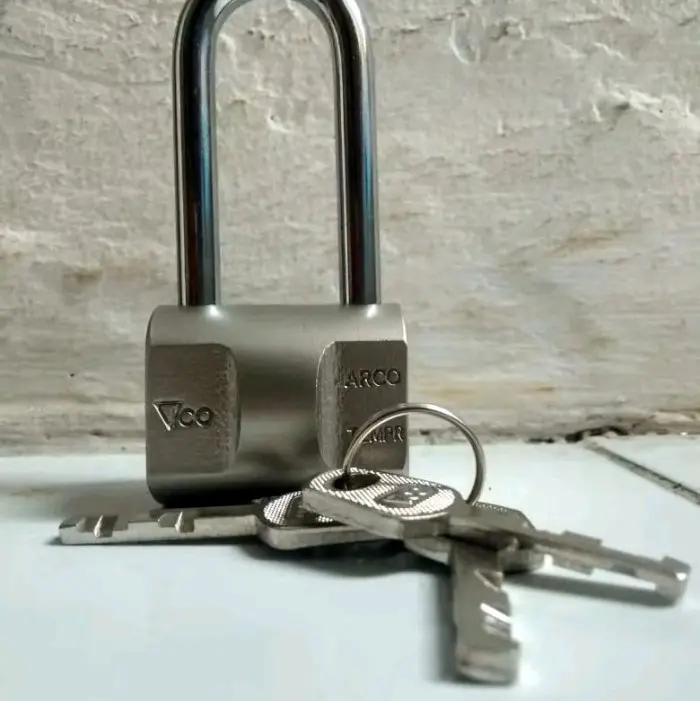 Gembok bulat Vico 60 mm gembok pintu pager 60mm leher panjang dan pendek gembok alarm bunyi kunci 1