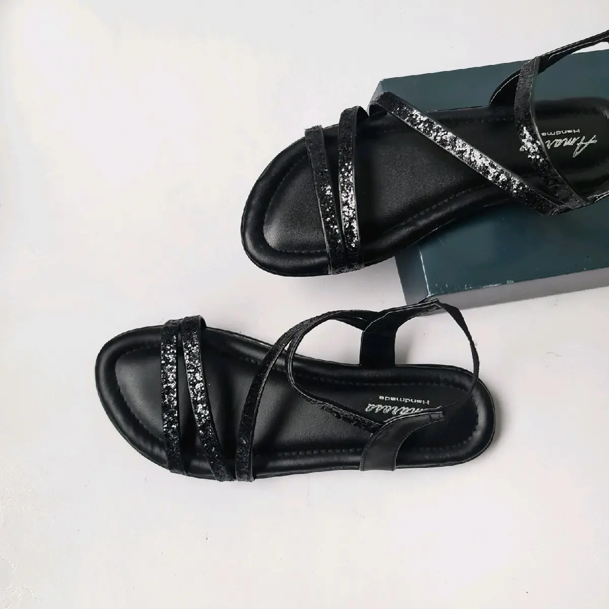 Amarose GL.001 - New Summer Glitter Sandal Flat Tali Wanita