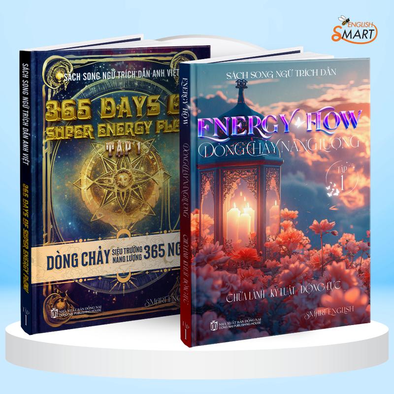 Combo 2 Sách Song Ngữ Trích Dẫn Anh Việt Dòng Chảy Năng Lượng Energy Flow- Bộ 2 Sách 365 Ngày Dòng Chảy Siêu Trường Năng Lượng Vừa Học Tiếng Anh Vừa Chữa Lành - Smart English