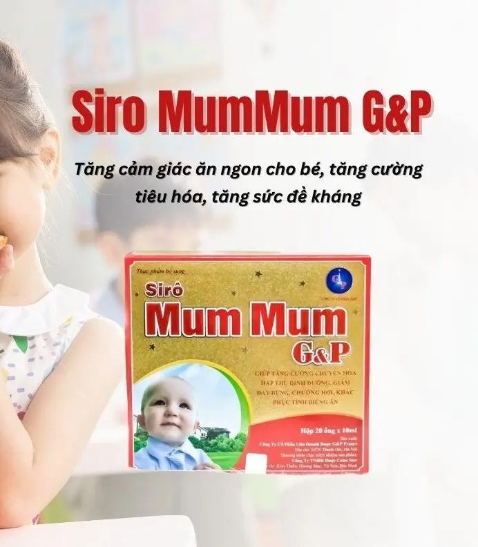SIRO MUM MUM G&P - SIRO ỐNG UỐNG HỖ TRỢ ĂN NGON TIÊU HOÁ KHOẺ - HỘP 20 ỐNG 5