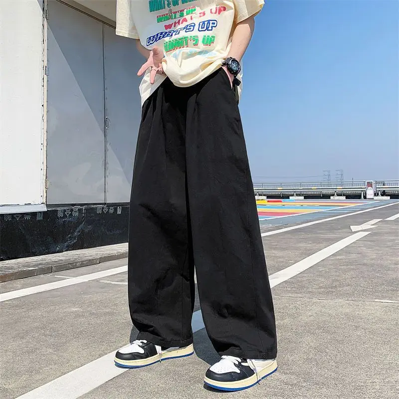 Quần Boy Phố, Phong Cách Nhật Bản, Thời Trang Đường Phố Cao Cấp, Ins Draping, Quần Yếm Kaki, Dáng Rộng Vừa Vặn, Cắt Thẳng, Thích Hợp Cho Nam Giới, Bánh Ván Trượt Lau Nhà, 5