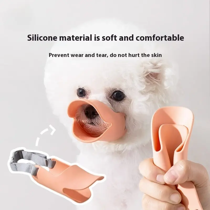 Puppy Dog Anti-Barking Anti-Bark Pet Duckbilled Sleeve Adjustable Anti-Biting Soft Silicone Bark Stopper Mask Pet Supplies