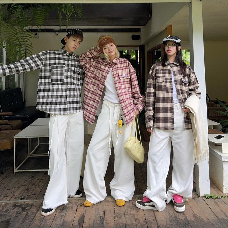 AB HOUSE - Áo Flannel sơ mi caro AB CLASSIC nam nữ UNISEX Có Cổ