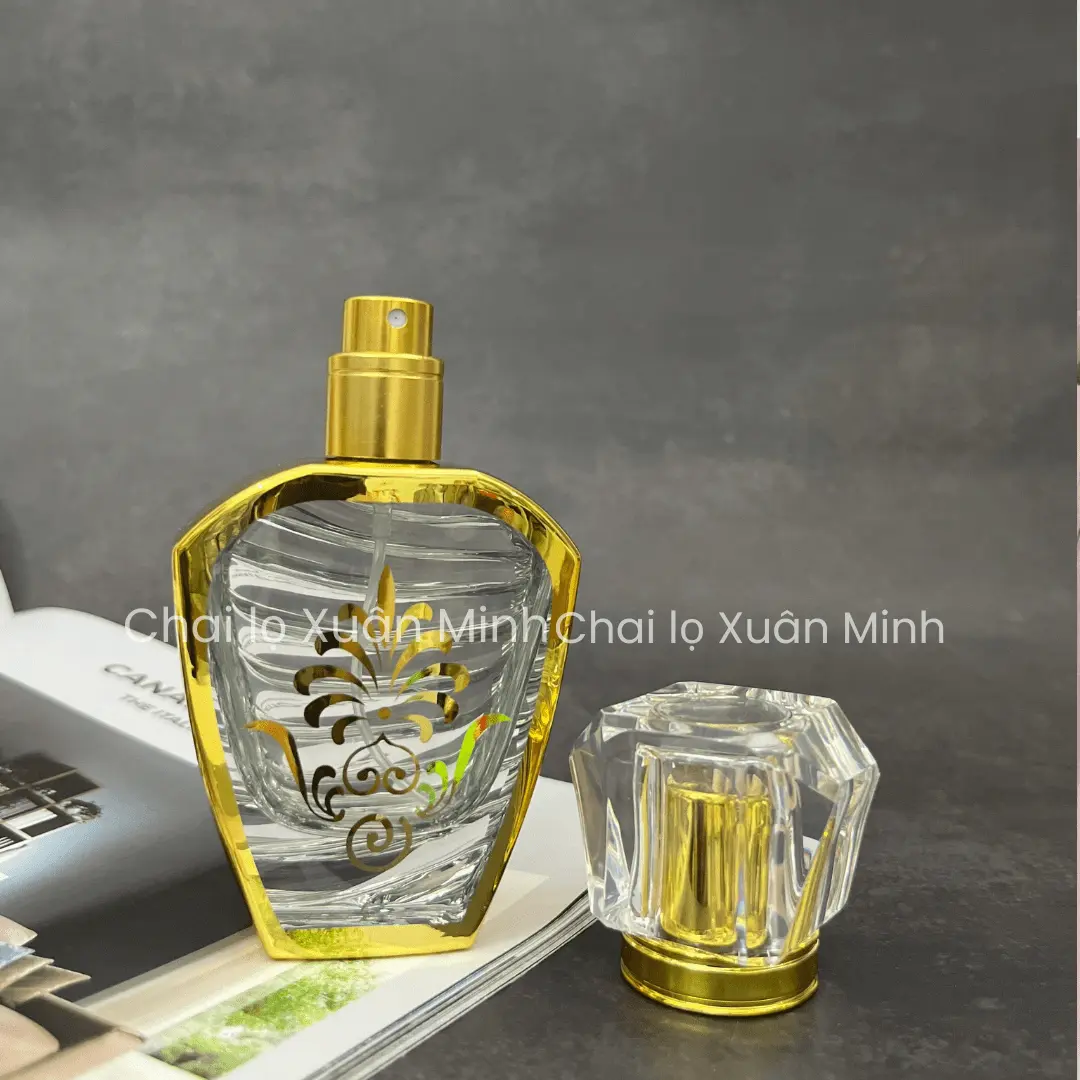 [HCM] Chai chiết nước hoa 50ml (chai rỗng) thuỷ tinh siêu dày, chắc tay kiểu Dubai vòi xịt phun sương.